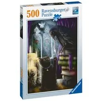 Ravensburger Puzzle Ravensburger Puzzle – Rabe und Katze im Turmzimmer - 500 Teile, 500 Puzzleteile