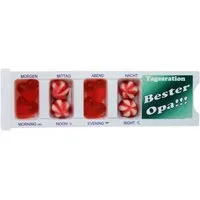 Fruchtgummi Bären & Co. Süßigkeit, Tablettenbox Bester Opa gefüllt mit Fruchtgummi Scherzartikel 25g
