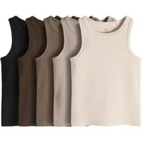 The Set Trägertop The Set gerippte Jersey-Trägertops, 5er-Pack (5-tlg)