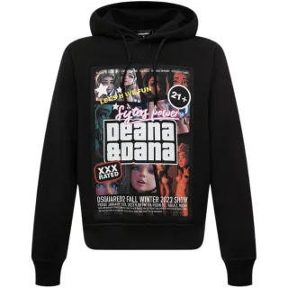 Dsquared2 Sisters Power Deana Und Dana Schwarzer Hoodie