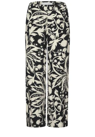 Street One - Culotte im Loose Fit mit floralem Muster schwarz - Gr. - 28