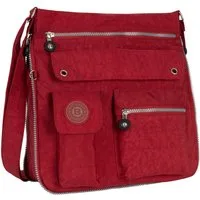 BAG STREET Umhängetasche Damentasche Umhängetasche Handtasche Schultertasche Schwarz Rot, als Schultertasche, Umhängetasche tragbar