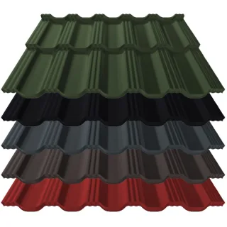 Pfannenblech Germania Simetric | 0,50 mm | Stahl | Modullänge 350 mm | 25 µm Polyester