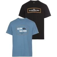 Quiksilver T-Shirt JUST FRAMED LOCKUP SHORT SLEEVE PACK YM (2-tlg) Doppelpack mit 2 T-Shirts, Kurzarm, aus Baumwolle