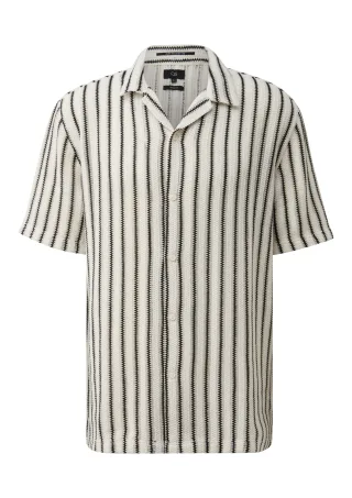 qs - Hemd creme/schwarz - Gr. - L
