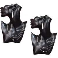 BAYLI Schmuckständer 2 x Schmuckbüste schwarz, Schmuck-Mannequin Büste als Schmuckständer