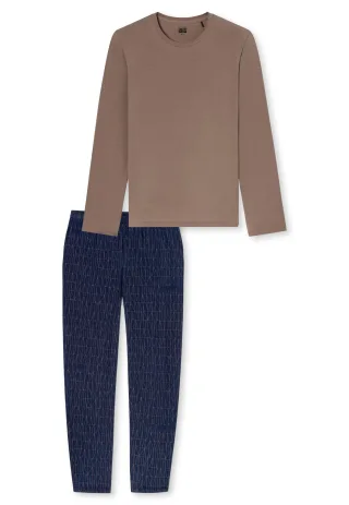 SCHIESSER - Schlafanzug lang bright taupe - Gr. - 52