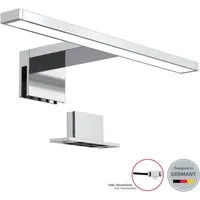 B.K.Licht Wandleuchte Badleuchte LED Spiegelleuchte Badezimmer IP44 230V chrom/schwarz, LED fest integriert, 4000K, Schminklicht 8W 780lm Badezimmer-Beleuchtung Spiegelschrank Flur