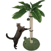 TRUTZHOLM Kratzbaum Palme 85 cm Höhe mit Frottee & Sisal Kratzsäule zum Kratzen Spielen, Design