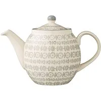 Bloomingville Kanne Bloomingville Karine Teekanne 1,2 Liter Grau Steingut, 1200 l, (Packung, 1 Teekanne)