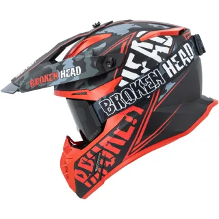 Broken Head Crosshelm Squadron Rebelution V3 Rot + MX-Brille Regulator Schwarz