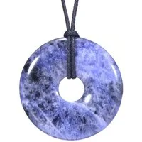 Morella Kette mit Anhänger Morella Damen Halskette 80 cm mit Donut Edelstein Anhänger (1-tlg), Damenkette mit Edelstein, Chakra, im Samtbeutel