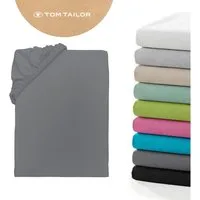 TOM TAILOR HOME Spannbettlaken Tom Tailor Jersey, Jersey, Gummizug: rundum, (1 Stück), ab Größe 90x200 cm, Laken in hochwertiger Jersey Qualität