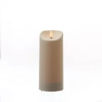 MARELIDA LED-Kerze für Außen Garten Balkon flackernd H: 17,5cm D: 7,5cm Timer creme, LED Classic, warmweiß (2100K bis 3000K)