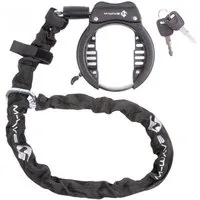 M-Wave Fahrradkette M-Wave Rahmenschloss Ringchain XL schwarz mit Kette 5,5x5,5x1000 mm