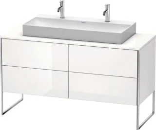 Duravit XSquare Konsolenwaschtischunterbau bodenstehend Weiß Hochglanz 1400x548x778 mm - XS4925M2222 XS4925M2222
