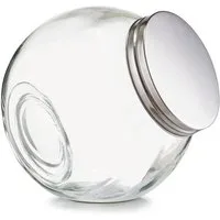 Zeller Present Glas Vorratsglas "Candy, Glas/Edelstahl 410, 1200 ml, /Edelstahl 410, transparent, 15 x 10,5 x 15 cm