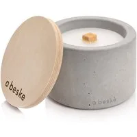 beske Outdoorkerze Betonfeuer® - Solo mit Dauerdocht Kerzenfresser Tischfeuer (14cm), Wachsrecycling mit besonderem Ambiente und nachhaltigem Dauerdocht