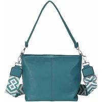 ITALYSHOP24 Schultertasche DAMEN TASCHE SHOPPER Hobo Bag Reise Freizeit Urlaub Leder Optik leicht (Spar-Set: Tasche mit 2 Gürtel, Zusatz Muster Stoffgurt Umhängeband), Handtasche Crossbody Umhängetasche Beuteltasche Crossover BodyBag