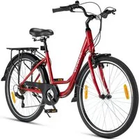 Vankel Mountainbike 26 Zoll, Freizeitbike, 7-Gang, Kettenschaltung, V-Brakes, 7 Gang, Kettenschaltung, Schutzbleche, Gepäckträger, ab 14 Jahren, kurze Wege