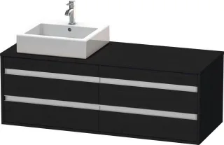 Duravit Ketho Konsolenwaschtischunterbau wandhängend Eiche Schwarz Matt 1400x550x496 mm - KT6657L161 KT6657L1616