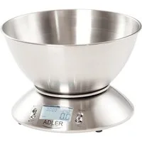 Adler Küchenwaage Adler AD 3134 digitale Küchenwaage mit Edelstahlschüssel 1,8 L