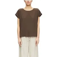 comma Kurzarmbluse Sommerbluse - unifarben - mit Stretch