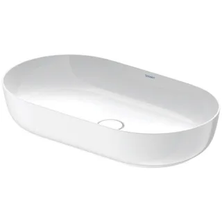 Duravit Luv Aufsatz-Waschtisch 0379700000 70x40cm, geschliffen, ohne Überlauf, ohne Hahnlochbank, weiß