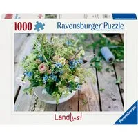 Ravensburger Puzzle Sommerlicher Wiesenstrauß mit Himmelblauem Südstern, 1000 Puzzleteile, Made in Germany