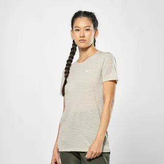 SALEWA - Eagle Minilogo Merino T-Shirt Damen - Beige (Gr.42)