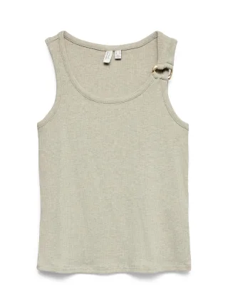 VERO MODA - VMKIKI S/L O-NECK TOP JRS BTQ Birch - Gr. - M