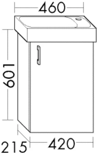 Burgbad Waschtischunterschrank System 30 Preisgruppe 4 Sana 601x420x215 Schwarz Hochglanz WYUP042RF6565