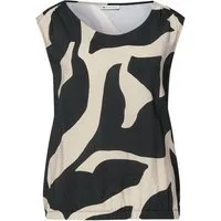 STREET ONE Langarmshirt Strukturmix Top mit Print