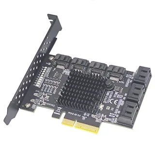PCIe to SATA3.0 Expansion Card 10 Port 6Gbps PCI-E3.0 4X Interface ASM1166 Hot Swap for PC Storage Upgrade Win10 Linux C