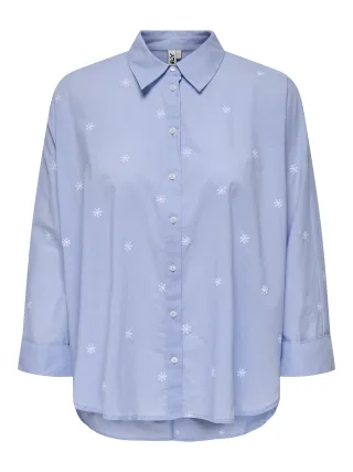 ONLY CARMAKOMA - CARNEW LINA GRACE LS EMB SHIRT WVN NOOS brunnera blue - Gr. - 48