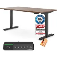 Ergotopia Schreibtisch Desktopia Pro X elektrisch höhenverstellbarer Schreibtisch, elektrisch verstellbarer Bürotisch inkl. edlem OLED-Display