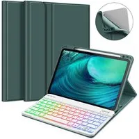 Fintie Tablet-Hülle für iPad Air 11'' M4/M3/M2(2026/2025/2024), iPad Air 5/4 Gen 2022/2020 10.9 Zoll, Keyboard mit DIY Hintergrundbeleuchtung, Deutsches QWERTZ Layout