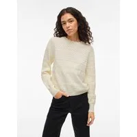 Vila Strickpullover VIMILOS L/S O-NECK POINTELLE TOP - NOOS