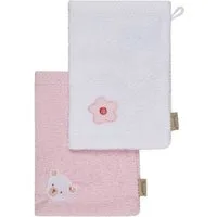 Sterntaler® Waschhandschuh Waschhandschuhe 2er-Pack BÄR Betty, Frottee (1-St), Waschlappen 2er-Pack, aus Frottee, schöne Webkanten, süße Stickerei