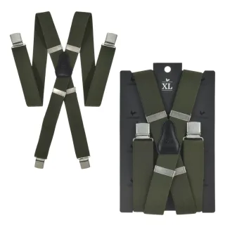 Sir Redman Hosenträger Herren extra lang für Männer mit Bauch XL – armeegrün. Die ideale Lösung für starken Halt ohne Einschneiden und Druck am Bund.