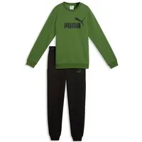 PUMA Trainingsanzug ESS NO1 LOGO CREW SWEAT SUIT FL B (2-tlg), zweiteilig, entspannte Passform, ohne Kapuze