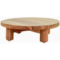 tegawo Blumenhocker FSC- Teak Holz Deko Podest, rund mit 4 Beinen, glatte Oberfläche