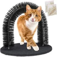 relaxdays Kratzbaum Schwarzer Enthaarungsbogen für Katzen