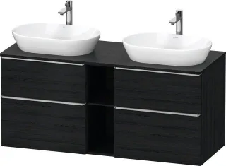 Duravit D-Neo Konsolenwaschtischunterbau wandhängend Eiche Schwarz Matt 1400x550x664 mm - DE4970B701 DE4970B70160000