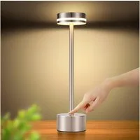 Nettlife LED Tischleuchte Modern Gold/Weiß/Schwarz/Silber Kabellose Nachttischlampe USB-C, Touch Dimmbar, LED fest integriert, Modern Tischlampe für Schlafzimmer Esszimmer Büro