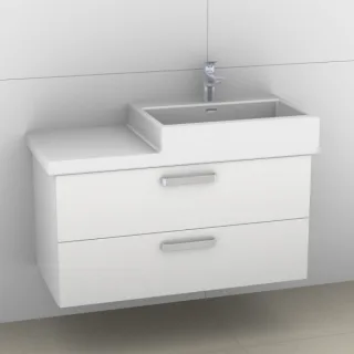 Artiqua 415 Waschtischunterschrank für Living City 818431 Weiß Glanz, 415-WU2L-L15-7050-68 415-WU2L-L15-7050-68