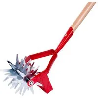 PROREGAL® Gartenrechen Grubber Yardworks, CU-904, 4 Messer, Holzgriff 120 cm
