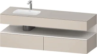 Duravit Qatego Einbauwaschtisch mit Konsolenwaschtischunterbau Taupe Matt 1600x500x600 mm - QA479508 QA4795084910010