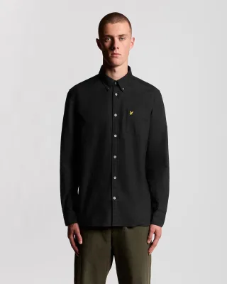 Lyle & Scott Oxford-Hemd aus Baumwolle mit Knopfleiste – Schwarz