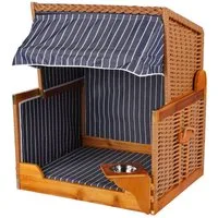 bene living Hundekorb Hundestrandkorb - gestreift/blau - PE beige, Polyester, mit schwenkbarem Trinknapf und Schutzhaube